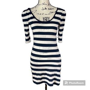 Navy and white dress